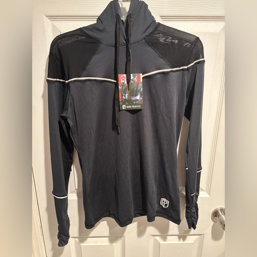 Born Primitive Charcoal Hoodie with White Detail